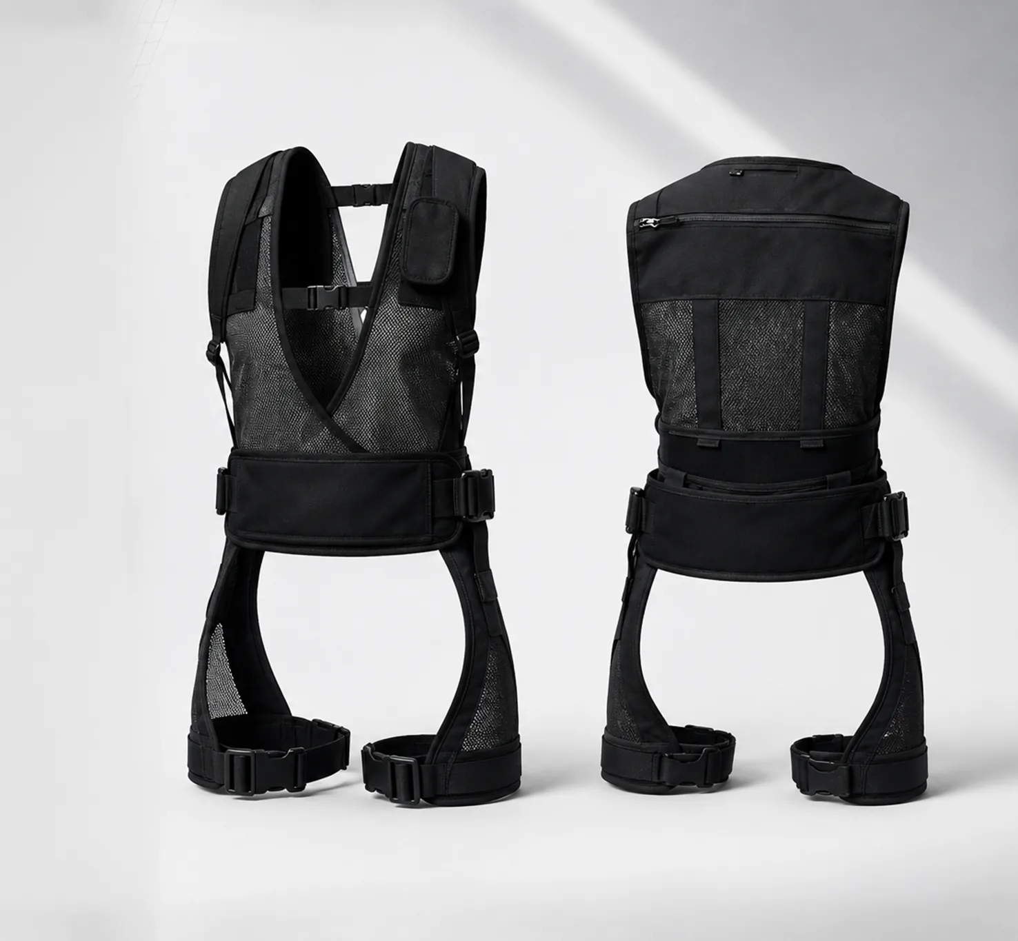 Bionic Suit Waist 허리 근력보조 슈트의 앞면과 뒷면